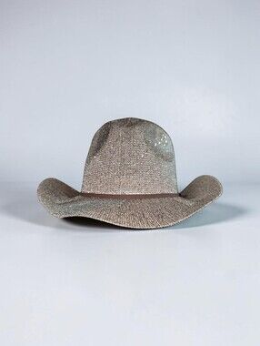 Nwt MADD HATTERS Straw Cow Girl  Hat with Brown Band - Neutral Beige